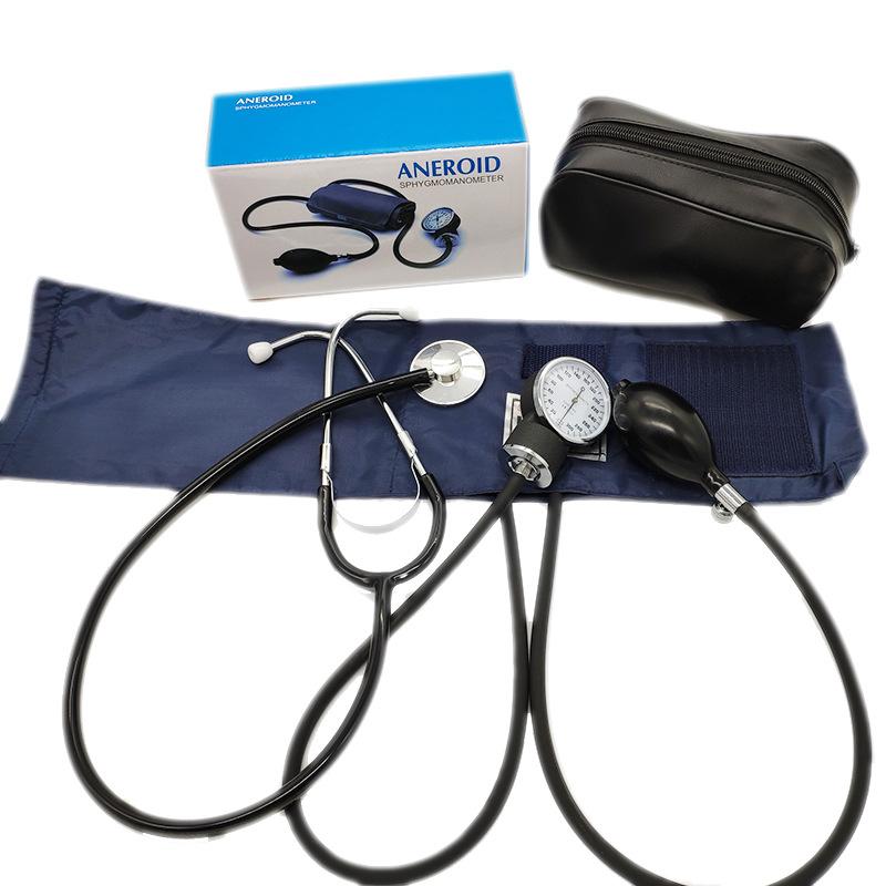 Medical Equipment Kit Manual Arm Blood Pressure Monitor Meter Tensiometer Aneroid Stethoscope Sphygmomanometer Metal