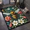 HD Bees and Flowers Print Carpet for Living Room Bedroom Bedside Sofa Table Floor Mat Home Area Rug Decoration Gifts