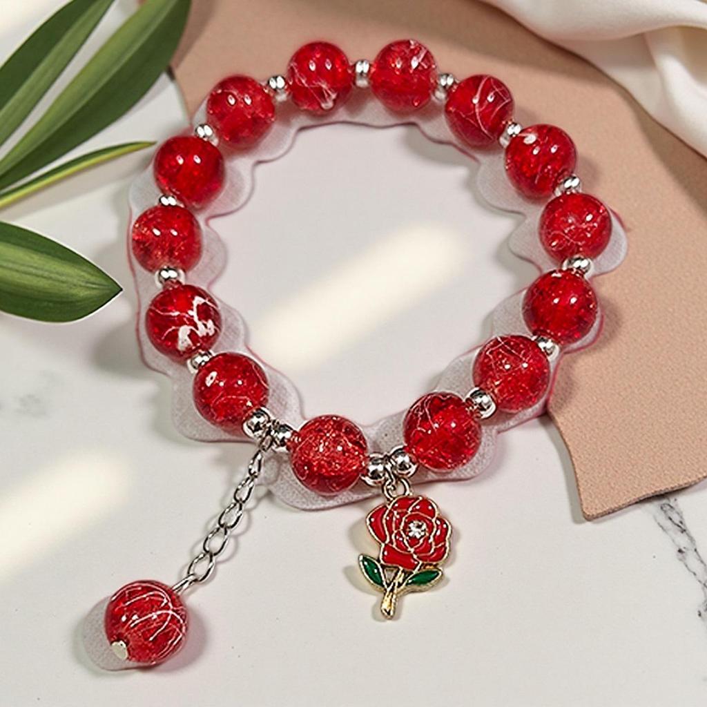 Butterfly Love Flower 10mm Handmade Beaded Bracelet - Original, Personalized, Exquisite Jewelry Gift for Friends and Newcomers