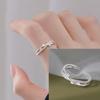 925 Sterling Silver Flower Lace Ring Korean Fashion Opening Inlaid CZ Adjustable Rings Valentine's Day Gift