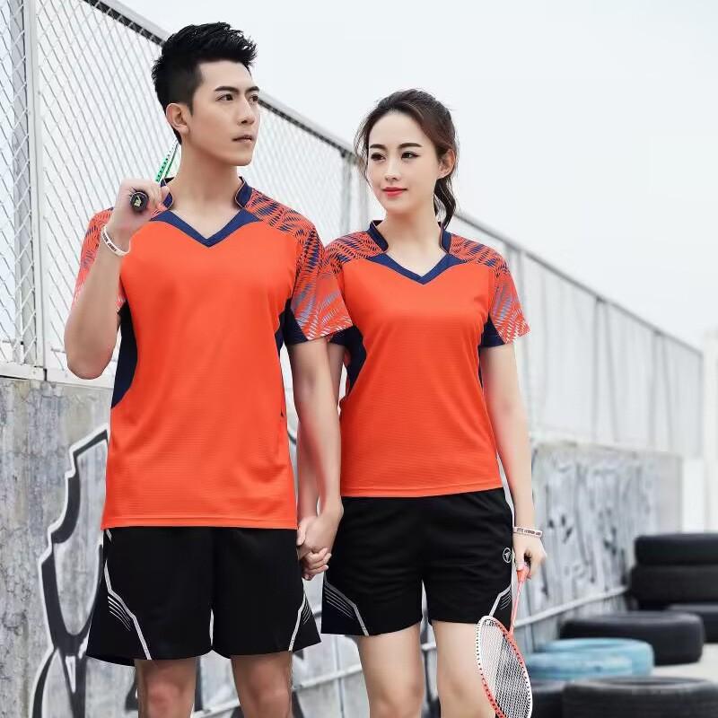 Kurzarm Sport Set Herren Damen Badminton Tischtennis Tennis Outfit Atmungsaktive Sportbekleidung