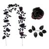 Artificial Maple Leaf and Rose Door Hanging Wreath for Outdoor Home Decoration