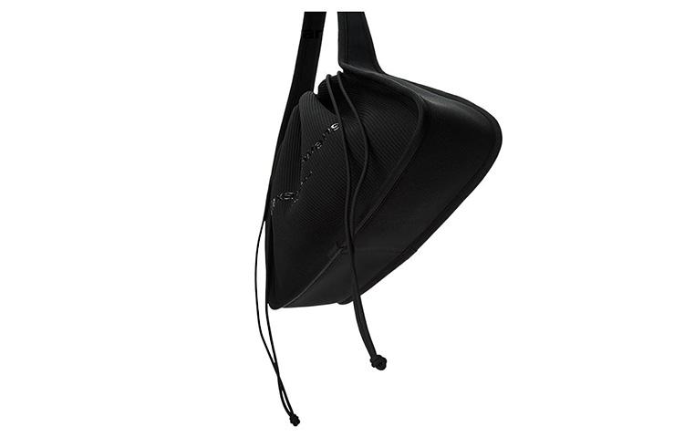 Alexander Wang Ryan brand logo printed drawstring closure knitted polyester handbag large female black