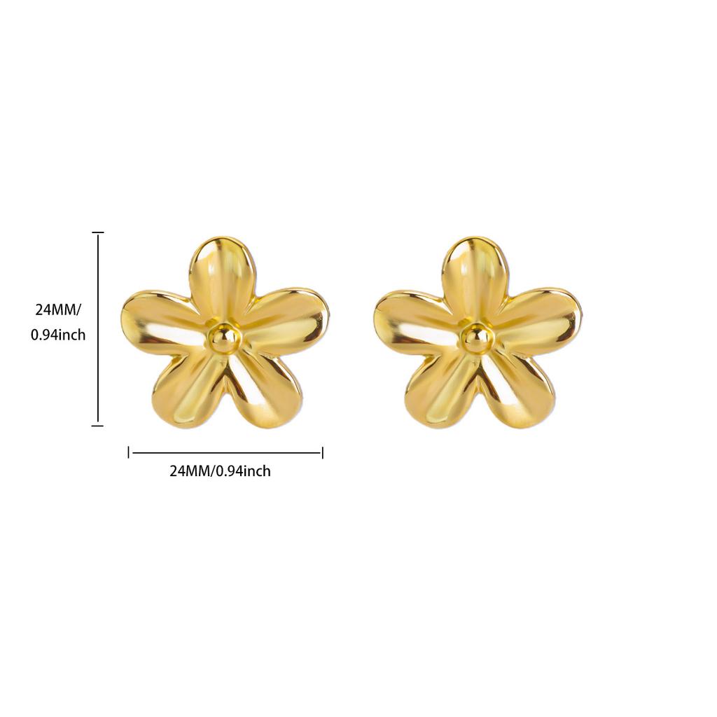 Bow Flower Stainless Steel Earring for Women Mama 18K Gold-plated Stud Earring Wedding Jewelry Accessories Valentine's Day Gifts