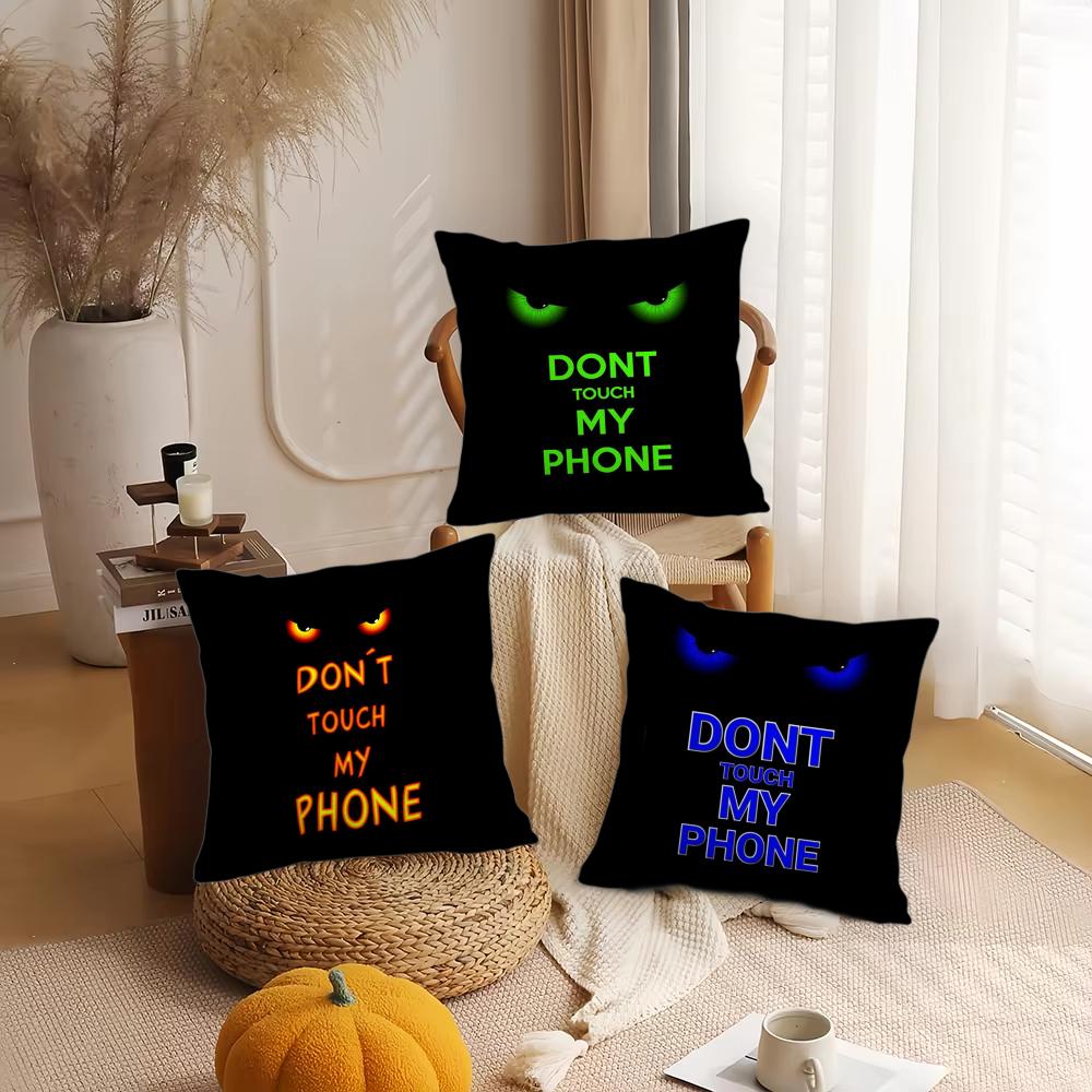 Dont Touch My Phone Cushion Cover Short Plush Double-Sided Printing Home Machine Washable In Warm Winter Pillow Cover