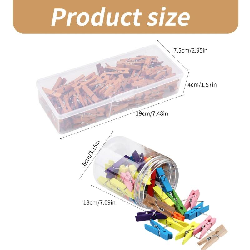 80/90PCS Wood Push Pin Clip for Cork Board, Decorative Pushpins with Clip Thumb Tacks for Notes Photos, Bulletin Board