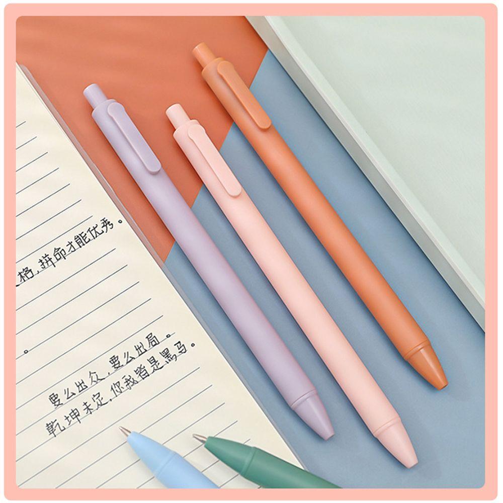 Press Pen 0.5mm Fine School Supplies Sign Pen Manual Gel Pens Black Ink Pens Macaron Pens