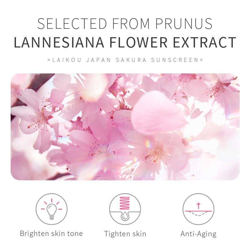 LAIKOU Japan Sakura Sonnenschutz fürs Gesicht, LSF 50, UV-Schutz, Sonnencreme PA+++, 50 g