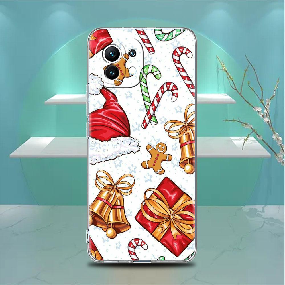 Snowflake Snow Christmas Clear Case For Xiaomi Mi Poco X3 NFC M3 Pro F3 F1 11 Lite 12 Note 10 11T 9T Transparent Phone Cover