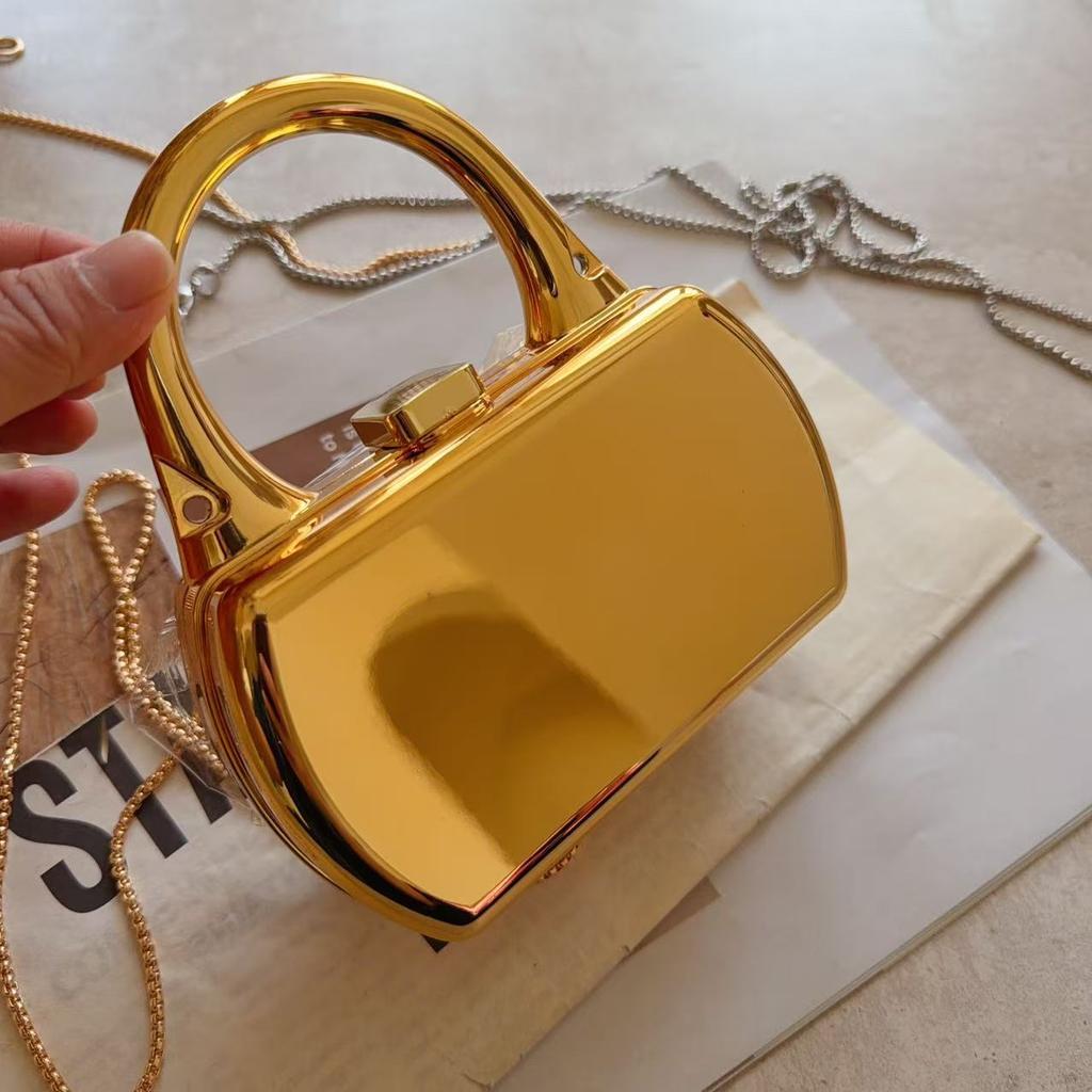 Fashion Chain, Mirror Box, Bag, Women'S Earphone Bag, Mini Lipstick Bag, Oblique Span Small Bag.
