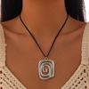 Ingemark Creative Goth Big Spiral Conch Pendant Choker Necklace for Women Simple Adjustable Leather Wax Thread Chain Y2K Jewelry