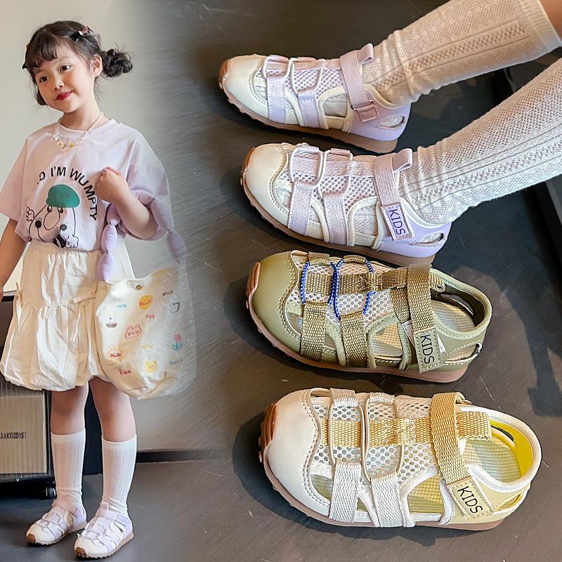 Children Casual Shoes Mesh Breathable Kids Tennis Shoes Toes Capped 2025 Summer Brand New Boys Girls Sandals Soft Sole Non-slip