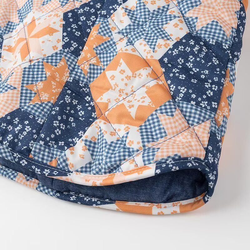 Kaslead New Arrival Women's Clothing Fashion Style Stylish Simple and Versatile Two-Sided Wear Print Button Decoration Long Sleeve Cotton Coat