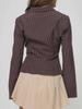 2024 European & American Spring/Autumn Striped Slim-Fit Button-Down Cardigan with Lapel