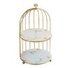 Wrought Iron Birdcage Desktop Organizer: Home Decor for Cosmetics and Dressing Table