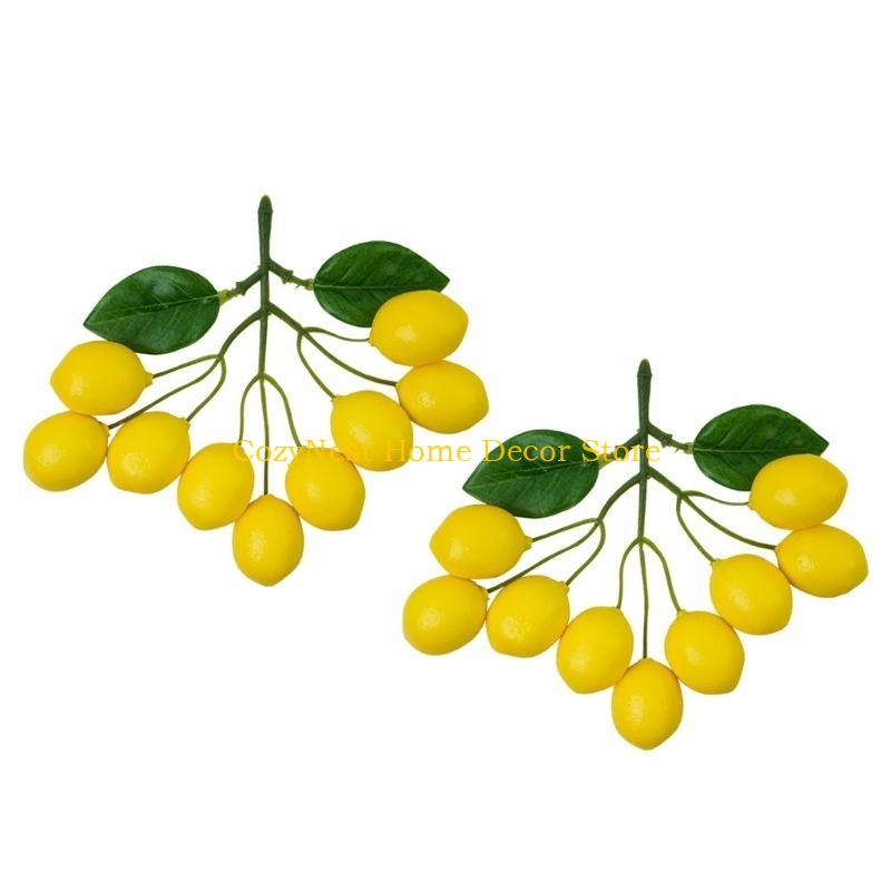 92MF Eye Catching Fake Lemon String Fake Fruit Props for Home and Product Showcasing