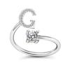Adjustable A To Z Alphabet Open Ring Couple Wedding Band Jewelry Accessory Gift