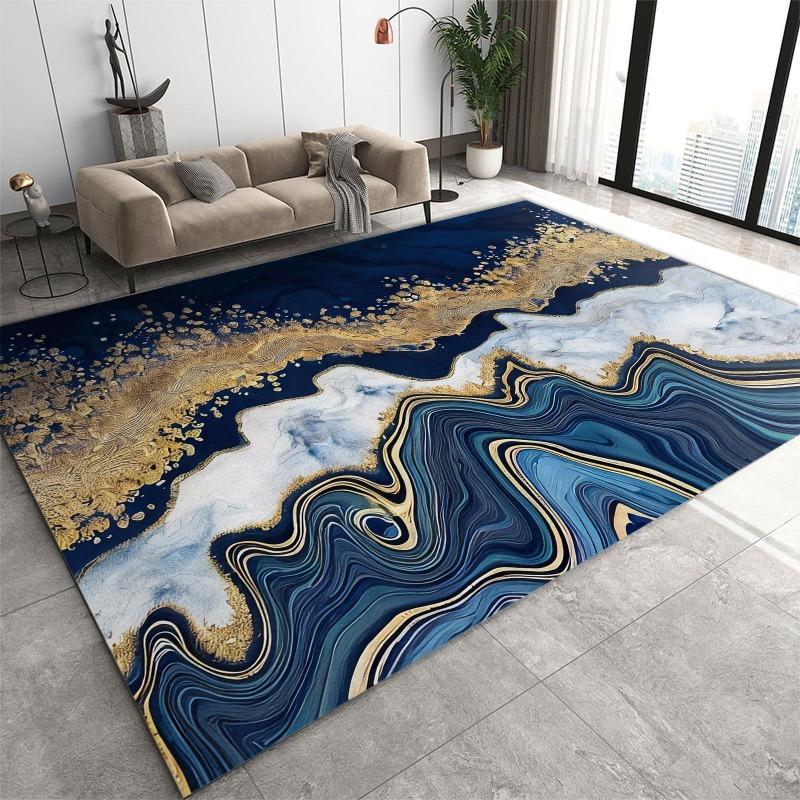 Fashion Modern Light Luxury Printing Large Carpet Anti-slip and Wear-resistant Soft Mat for Living Room Bedroom Rug Easy Clean