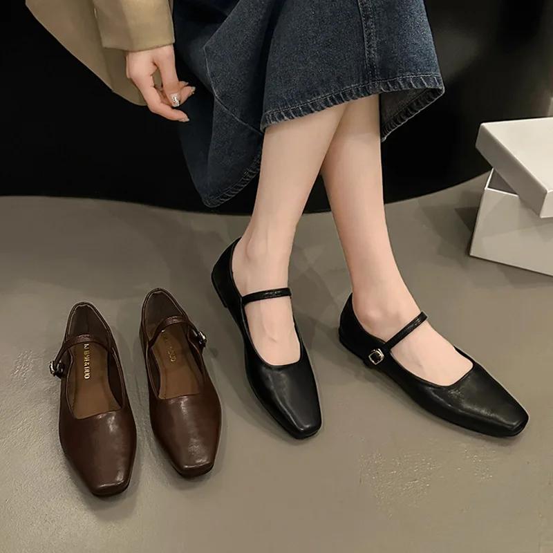 Fashion Print Women Loafers Flats Fashion Shallow Shoes 2025 Spring Ladies Elegant Soft Sole Mary Jane Shoes