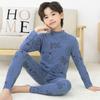 DeRong Cozy Kids' Pajama Set: Boys' & Girls' Thick Brushed Base Layer for Fall & Winter