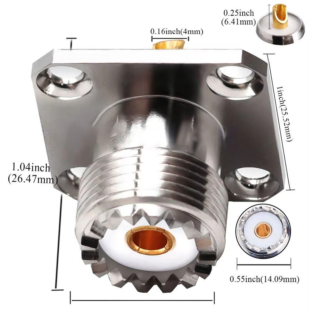 2Pcs PL259 Solder Cup Chassis Mount Connector SO239 RF Coax Adapter Flange Panel Coaxial Connector