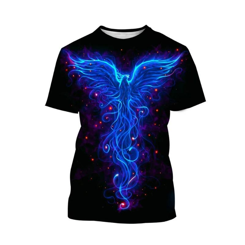 New Fashion Phoenix T Shirts Bird 3D Print Men Woman Short Sleeve T-Shirt Streetwear Oversized Harajuku Kids Tops Tees Clothing