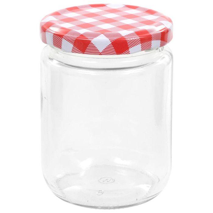 Jam Jars - VIDAXL - 230 Ml - Glass - White and Red Lid - 96 Pcs