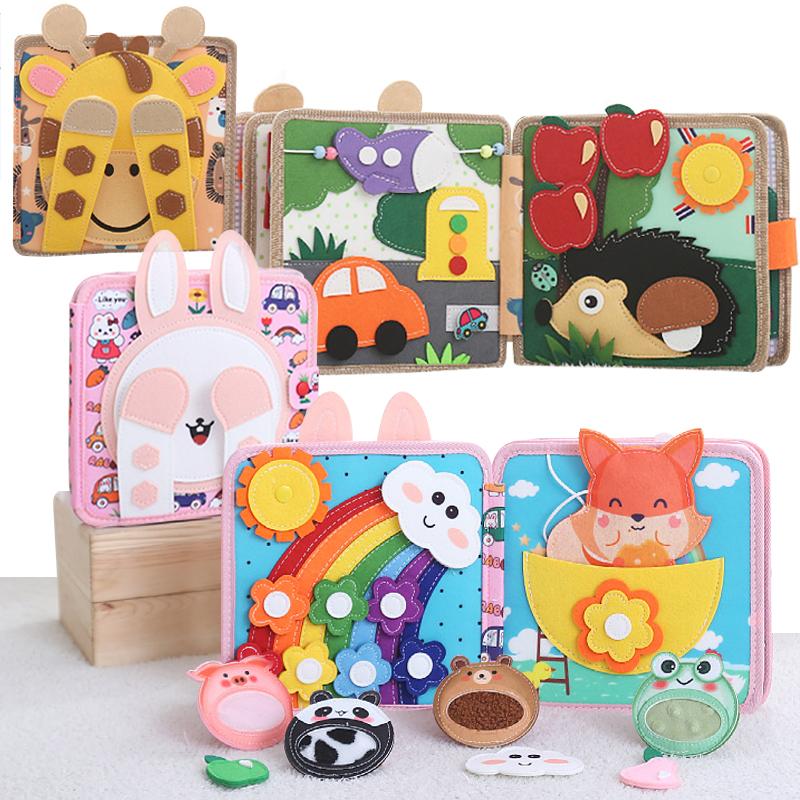 Jucărie pentru bebeluși Carte moale 3D din pânză Prima carte Montessori Bebeluș Culoare timpurie Cognitiv Jucării educaționale Învățarea abilităților de bază de viață Jucării