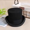 2025 Chapeau Haut de Forme Plat en Laine Mode Chapeaux Fedora Polyvalent Panama Chapeau de Magicien Gentleman Cylindre Sangle Steampunk Unisexe Élégant