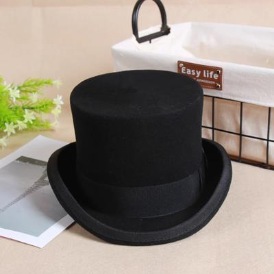 2025 Wollflachmann Zylinderhut Mode Fedora Hüte Vielseitig Panama Magierkappe Gentleman Zylinderband Steampunk Unisex Elegant