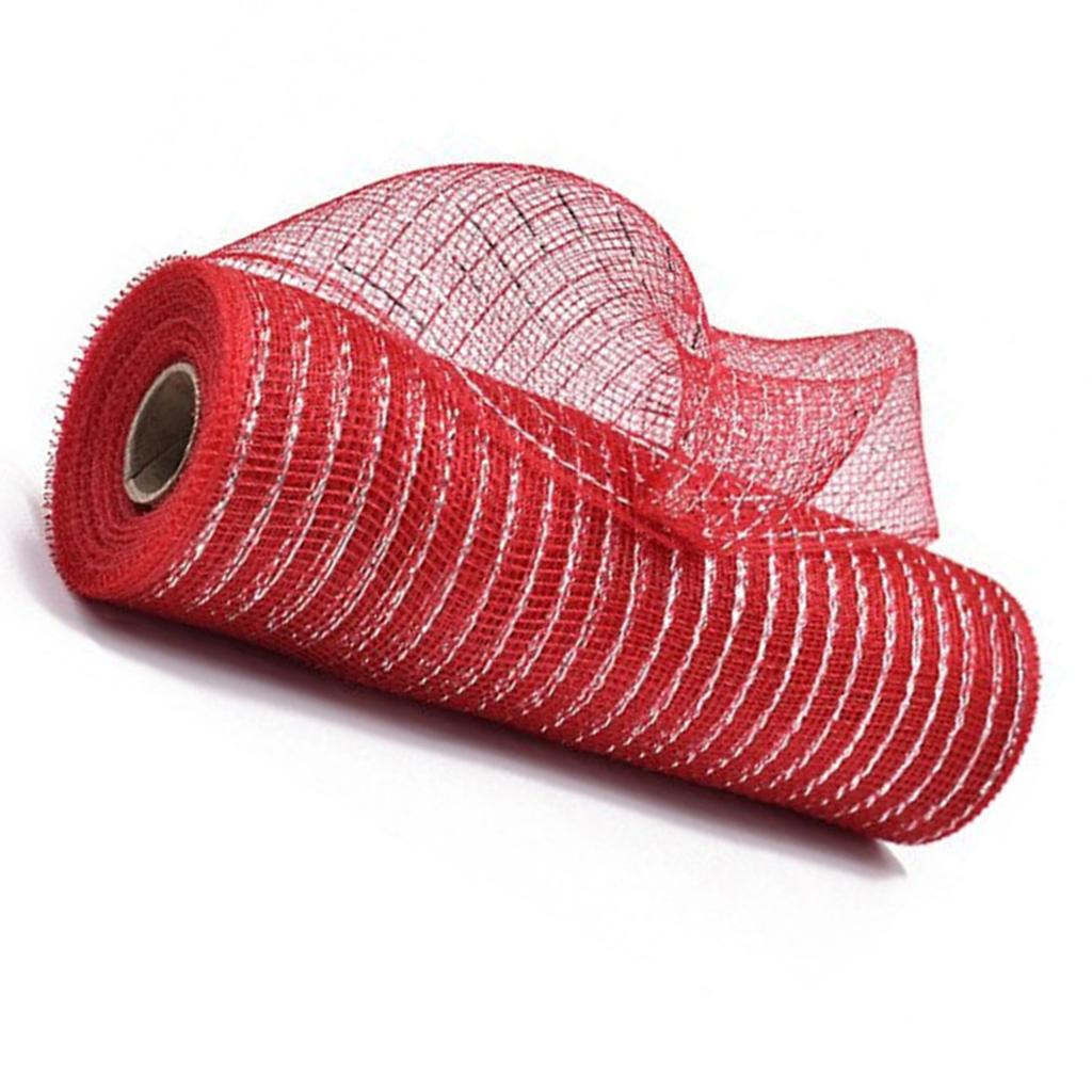 Deco Net Ribbon 10 Inchx10Yard Metallic Poly Deco Net Ribbon For Christmas Wreath Crafting Wrapping Home Decoration