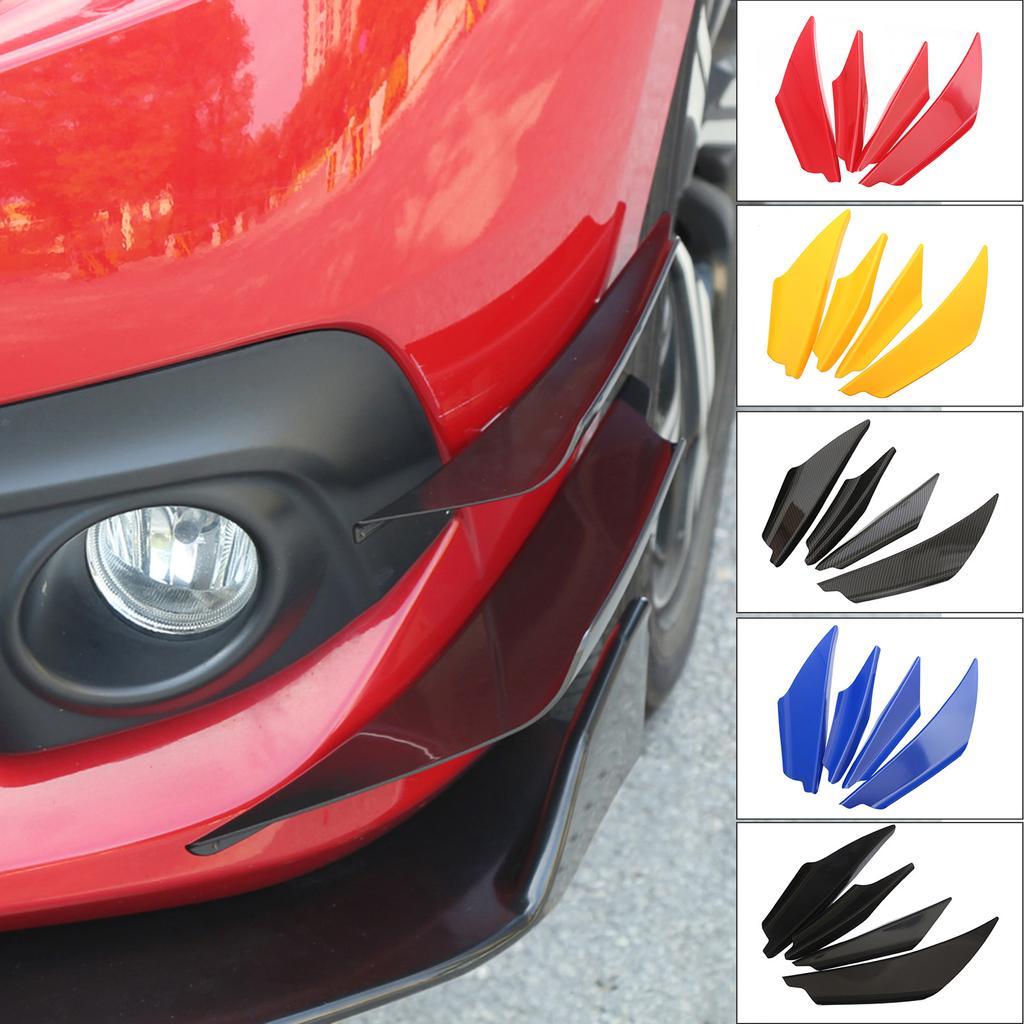 Universal Car Front Bumper Spoiler Lip Splitter Fin Splitters Body Spoiler Canards Refit Kit Decors