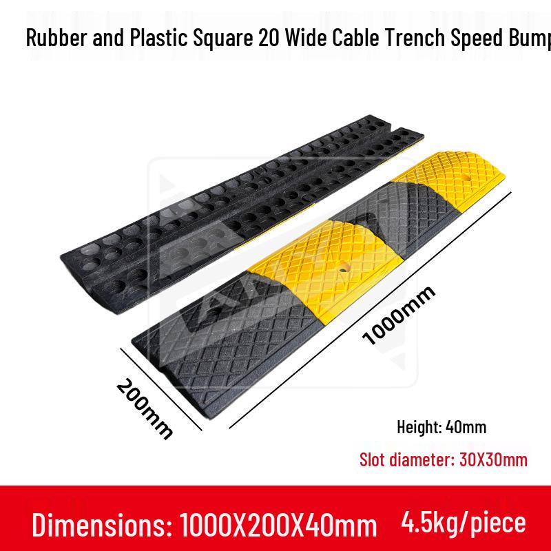 Cable Protection Raceway: Rubber & Plastic Speed Bump for Roads, Construction, and Indoor/Outdoor Use