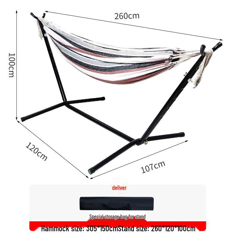 Double Outdoor Canvas Hammock: Lightweight, Anti-Roll, Detachable Stand for Camping & Children's Swing Chair