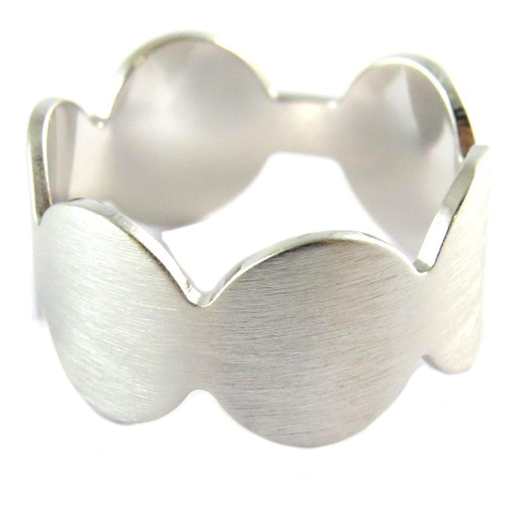 Ring Silber 'Choreografie' rhodiniert silberfarben gebürstet - 10 mm