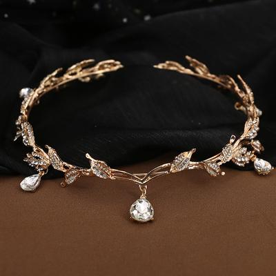 Koreanischer Augenbrauenanhänger Hochzeit Tiara Brautschmuck Legierung Strass Stirnband Kronprinzessin Haarschmuck Hochzeitsaccessoires