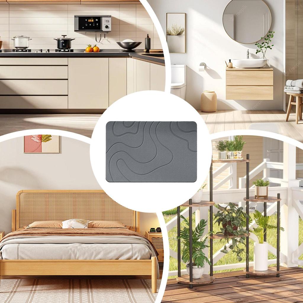 Schnelltrocknende Steinbadematte, Diatomeenerde-Badematten Rutschfest Stein Schnelltrocknend Diatomeenerde Badema  Für Vordertür