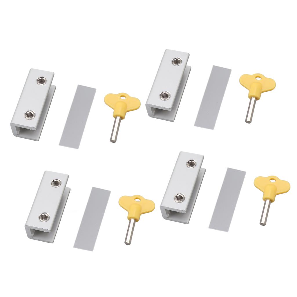 4PCS Window Locks Silver Window Stopper Aluminium Simple Installation Protective Pad Window