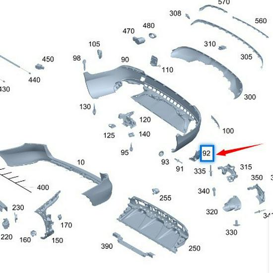 Rear Bumper Side Brackets for Mercedes-Benz GLC X253 (2538852006, 2538852106)