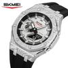 Skmei 2471 LED Night Light Dual Digital Display Quartz Waterproof Watches with Calendar Analog Stopwatch Timing Alarm Clock