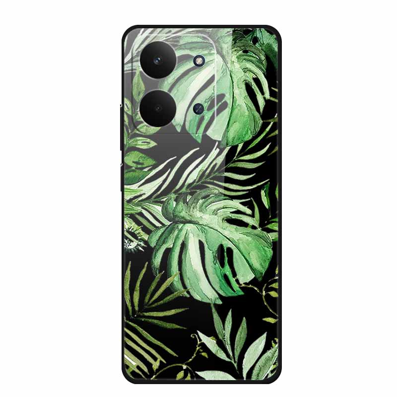 Glas-Rückseite für Redmi 15C 4G Hülle 15 C Niedliche Cartoon-Hülle aus hartem gehärtetem Glas mit weichem Stoßfänger für Redmi 15C Hüllen Coques Fundas