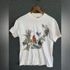 Vintage Birds Tree Nature Tee Shirt Adult 90s Wild Cotton Shirt