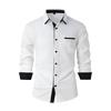 Spring and Autumn New Men's Color Matching Business Casual Slim Long Sleeve Shirt