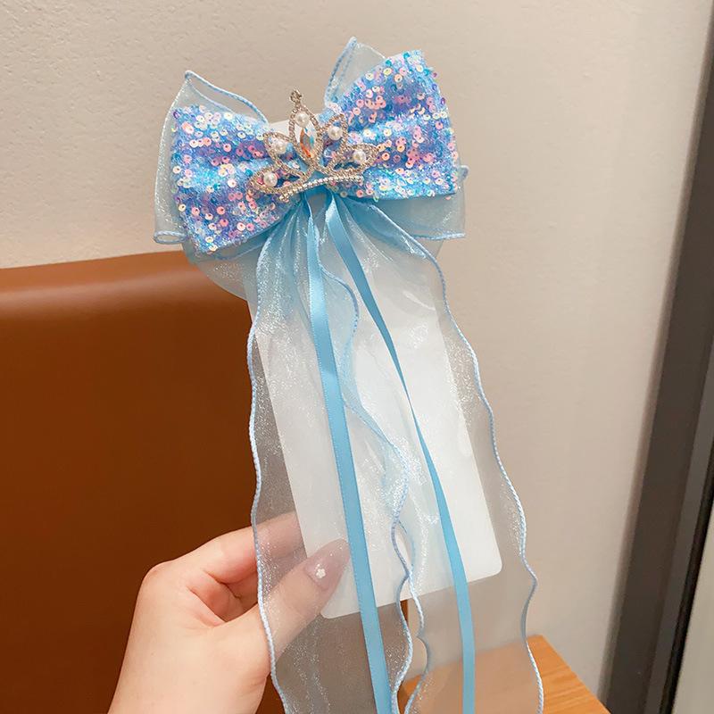 1 Frozen Snowflake Hairpin Large Bow Hairpin Top Clip Girl Princess Clip Hairpin Headpiece