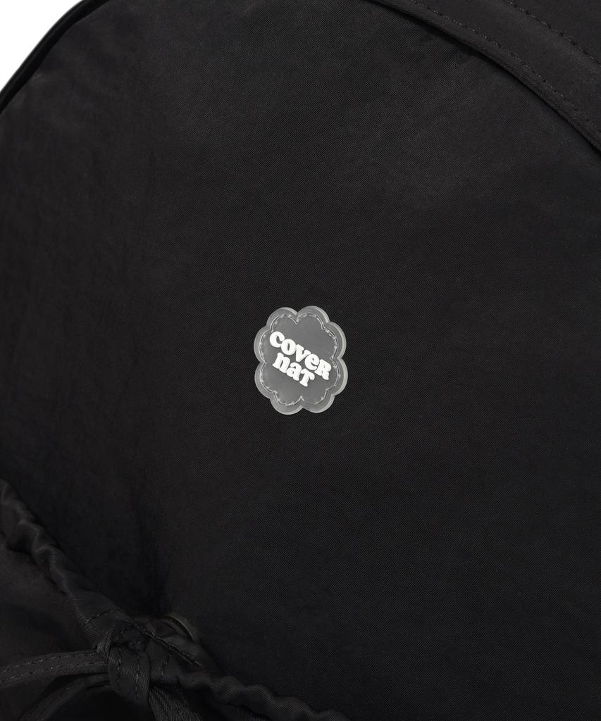 Covernat Woman Clover Heart Shirred Nylon Backpack Black