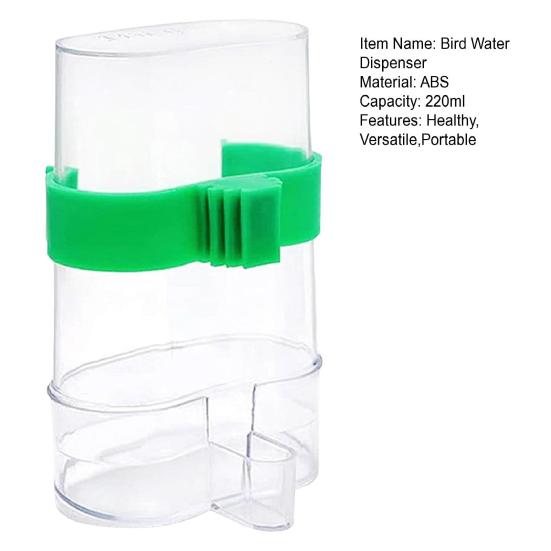 Automatisk fuglevanndispenser Fugledrikkemater Gjennomsiktig fuglebur vannfontene for Budgie Cockatiel Lovebird Canary Finch