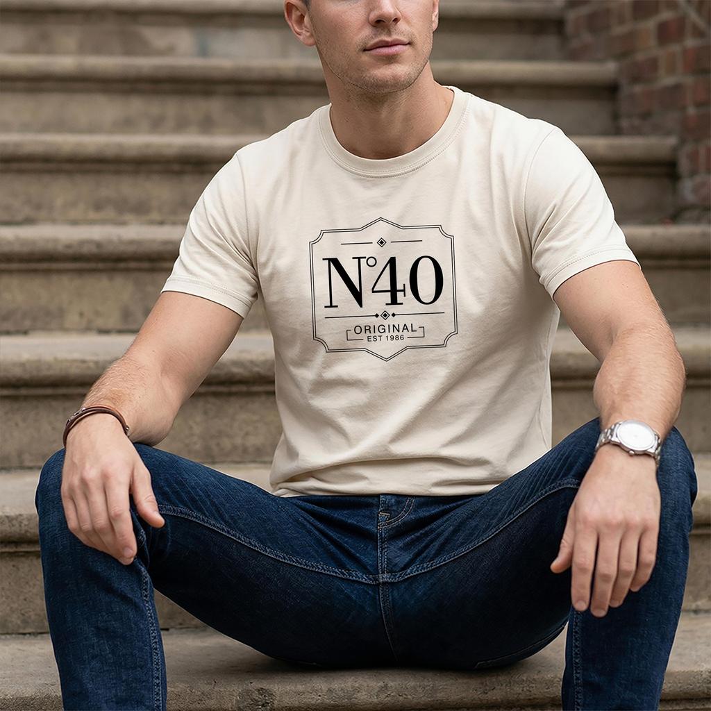 No 40 Original Since 1986 Birthday T Shirt 40th Birthday Printed Tee Vintage Year Retro Birthday Shirt Forty Celebration Born