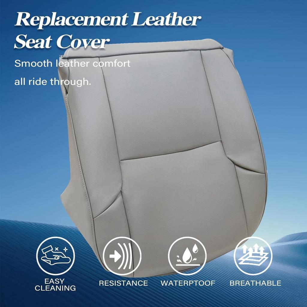GXARTS Medium Gray Driver Side Bottom Replacement Leather Seat Cover #LB12 or FA12 Compatible with Toyota 4Runner Limited 2003 2004 2005 2006 2007