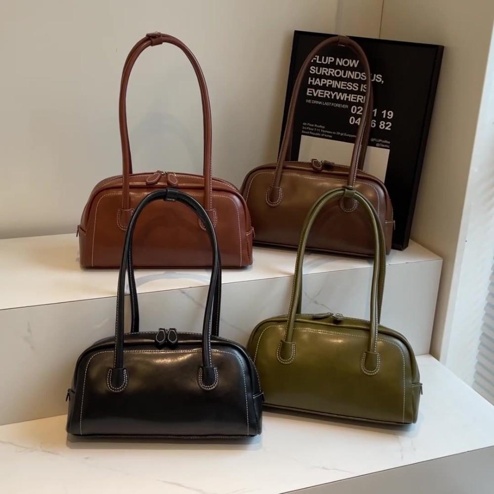 Korean Ins Style PU Hobo Bag Large Capacity Underarm Bag Vintage Women PU Shoulder Bag  Travel