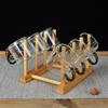 Bamboo Cup Holder Wooden Drying Rack for Mugs Plates Kitchen Cabinet Multi Slot Organizer for Dishes Cutting Board and Pot Lid